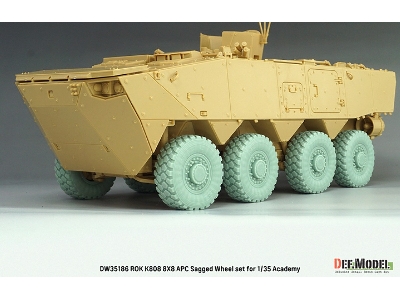 Rok K808 8x8 Apc - Sagged Wheel Set Michelin Xzl (For Academy Kits) - image 2