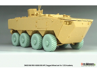 Rok K808 8x8 Apc - Sagged Wheel Set Michelin Xzl (For Academy Kits) - image 4