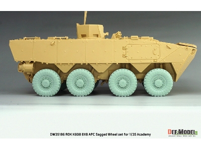 Rok K808 8x8 Apc - Sagged Wheel Set Michelin Xzl (For Academy Kits) - image 7