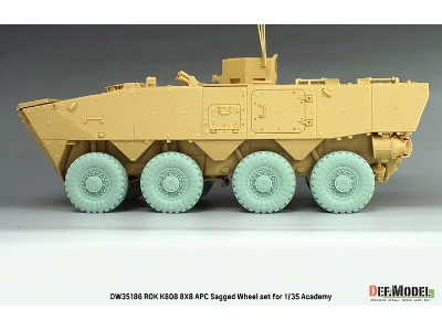 Rok K808 8x8 Apc - Sagged Wheel Set Michelin Xzl (For Academy Kits) - image 8