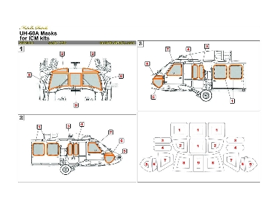 Sikorsky Uh-60 A Black Hawk - Canopy Frame Paints Masks (For Icm Kits) - image 1