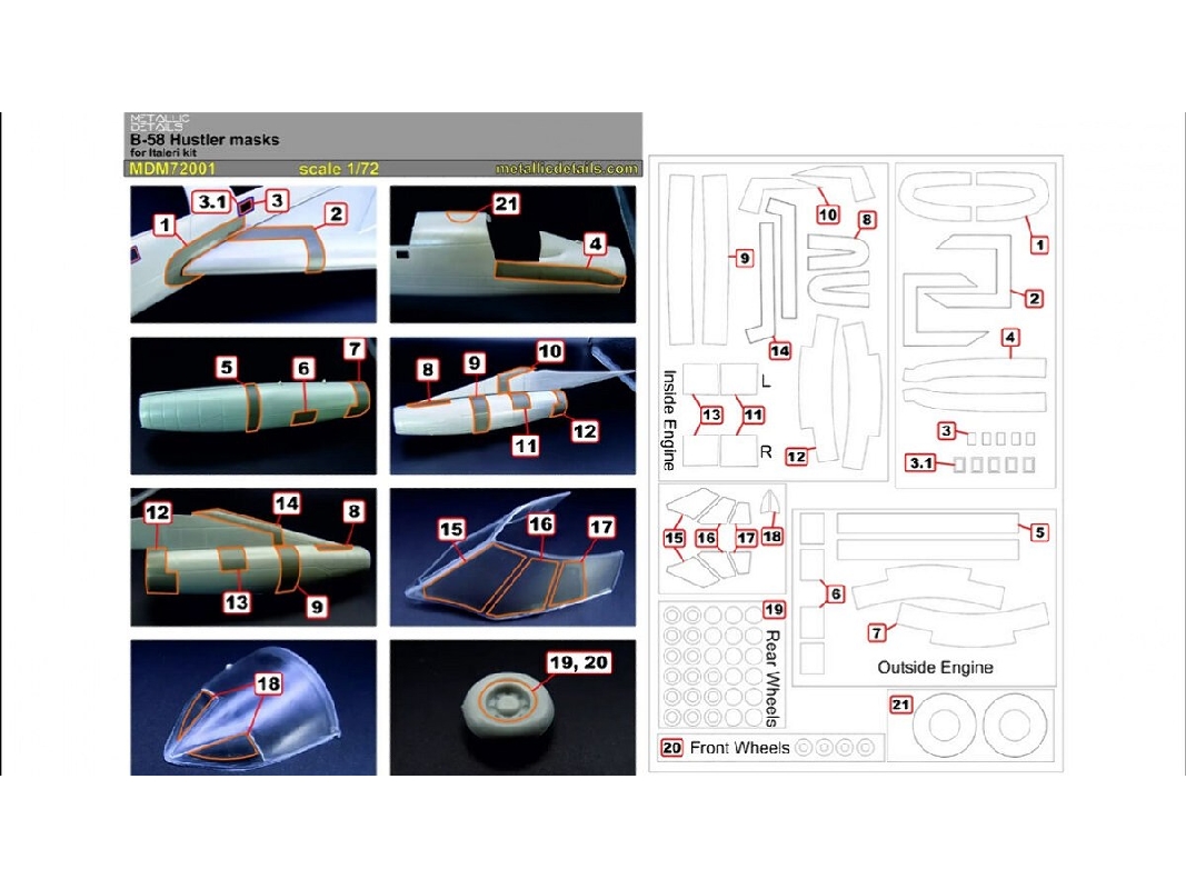 Convair B-58 Hustler - Masks Set (For Italeri Kits) - image 1