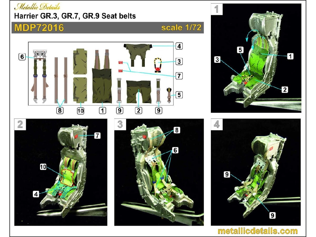 Bae Harrier Gr.3 / Gr.7 / Gr.9 - Seat Belts (3d-prnted) - image 1