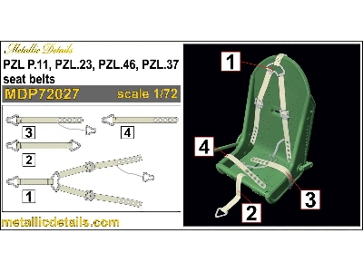 Pzl P.11 / Pzl.P23 / Pzl.P46 And Pzl.P37 - Seat Belts (3d-printed / For Arma Hobby, Heller And Ibg Models Kits) - image 5