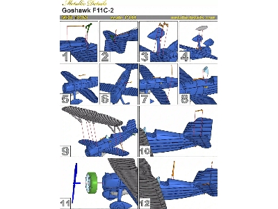 Curtiss F11c-2 Goshawk With Etched Parts And Decals (3d-printed) - image 9
