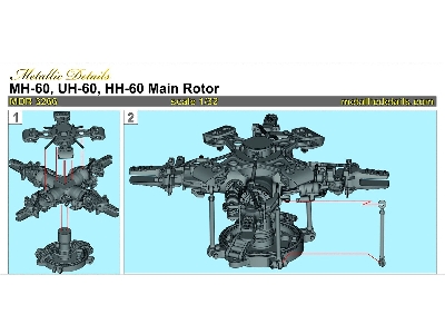 Sikorsky Mh-60 / Uh-60 And Hh-60 - 3d-printed Main Rotor (For Academy / Kitty Hawk Models And Zimi Model Kits) - image 7