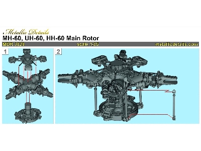 Sikorsky Mh-60 / Uh-60 And Hh-60 - 3d-printed Main Rotor (For Academy, Kitty Hawk Models And Zimi Model Kits) - image 5