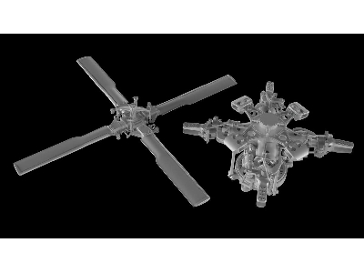 Sikorsky Mh-60 / Uh-60 And Hh-60 - 3d-printed Main And Tail Rotors (For Icm / Academy / Italeri And Revell Kits) - image 1