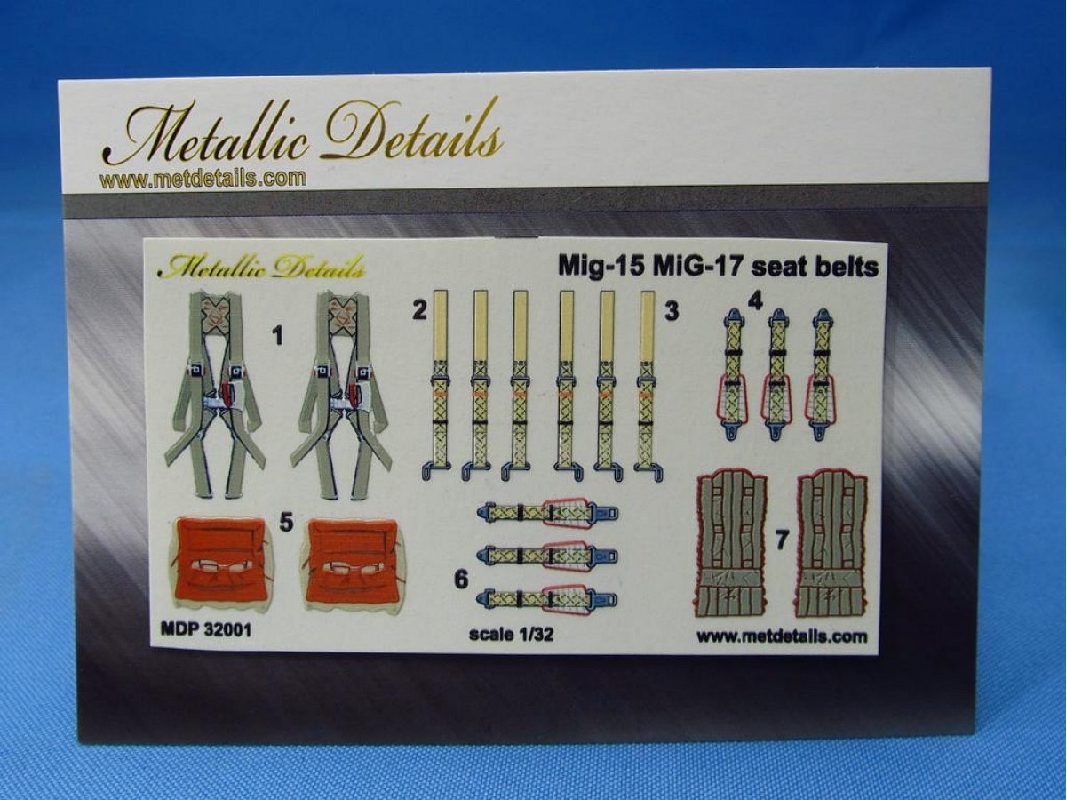 Mikoyan Mig-15 / Mig-17 - Seat Belts 3d-printed Decals (For Trumpeter Kits) - image 1