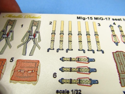 Mikoyan Mig-15 / Mig-17 - Seat Belts 3d-printed Decals (For Trumpeter Kits) - image 2