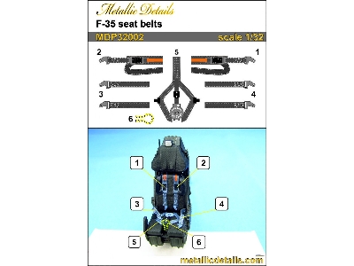 Lockheed Martin F-35 A/B/C Lightning Ii - Seat Belts 3d-printed Decals (For Trumpeter Kits) - image 4