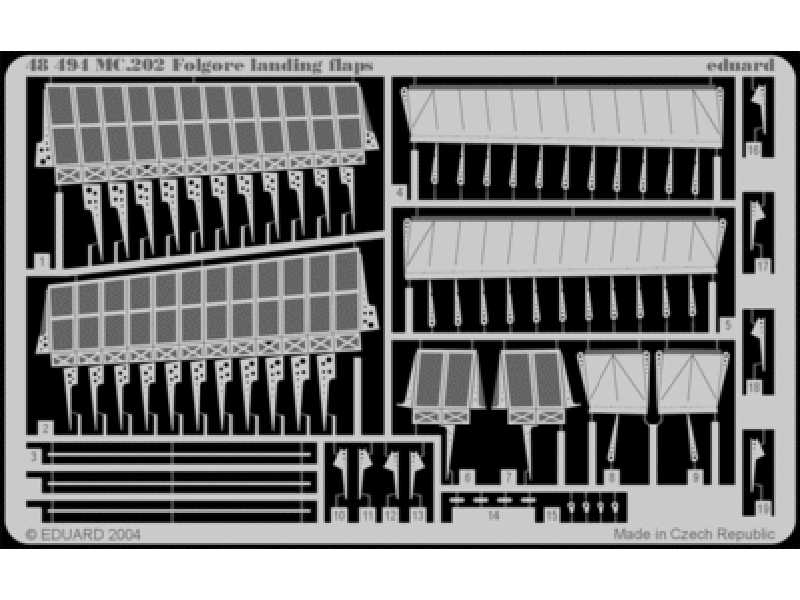 MC 202 Folgore landing flaps 1/48 - Hasegawa - image 1