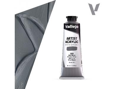 322 Acrylic Artist Color - Medium Grey - image 1