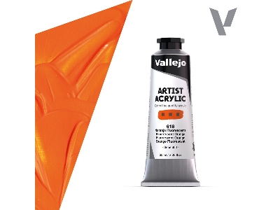 618 Acrylic Artist Color - Fluorescent Orange - image 1