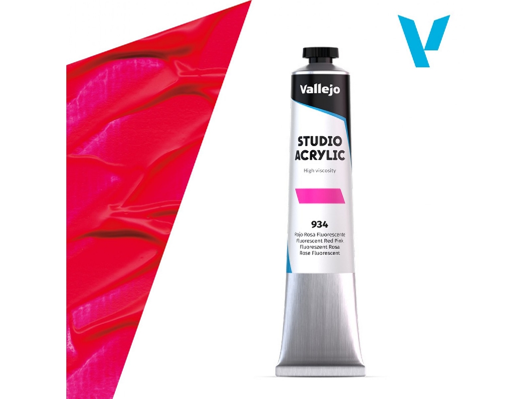934 Studio Acrylic - Fluorescent Red Pink - image 1