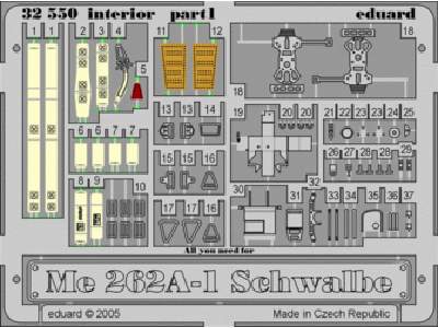 Me 262A Schwalbe interior 1/32 - Trumpeter - image 1