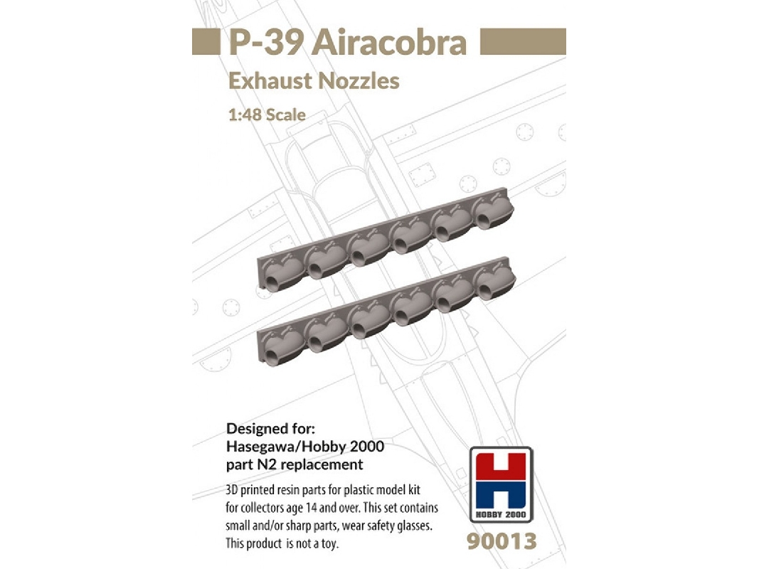 Bell P-39 Airacobra - Exhaust Nozzles (For Hasegawa And Hobby 2000 Kits) - image 1