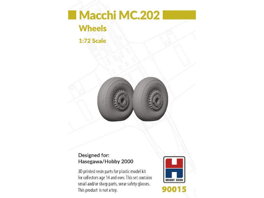 Macchi Mc.202 - 3d-printed Wheels Set (For Hasegawa And Hobby 2000 Kits) - image 1