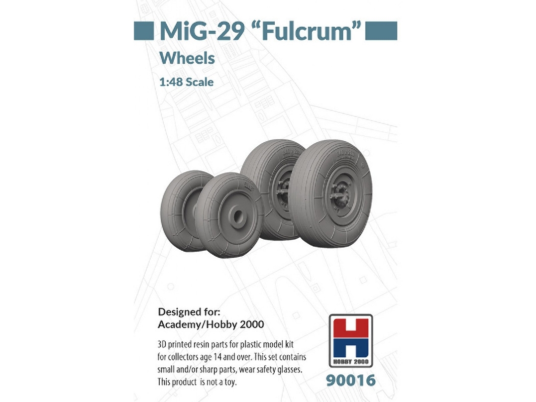Mig-29 Fulcrum - 3d-printed Wheels Set (For Academy And Hobby 2000 Kits) - image 1