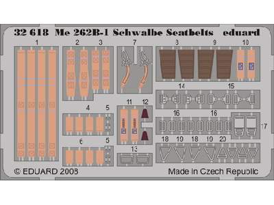 Me 262B-1 Schwalbe seatbelts 1/32 - Trumpeter - image 1
