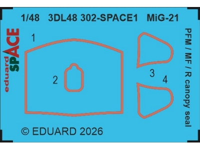 Mig-21 Pfm / Mf / R - Canopy Seal Space Set (For Eduard Kits) - image 1