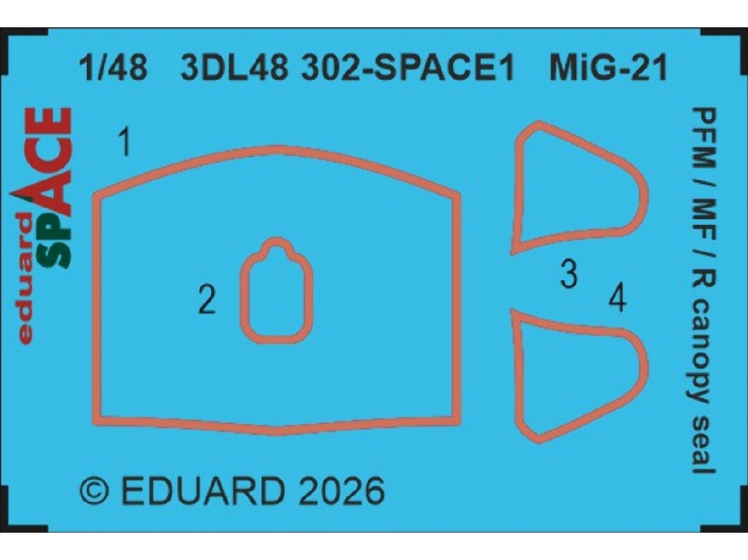 Mig-21 Pfm / Mf / R - Canopy Seal Space Set (For Eduard Kits) - image 1