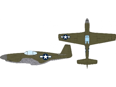 North American P-51 B Mustang - Us National Insignia (For Eduard Kits) - image 1