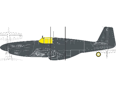 North American P-51 B (Birdcage Canopy) - Tface Mask Set (For Eduard Kits) - image 1