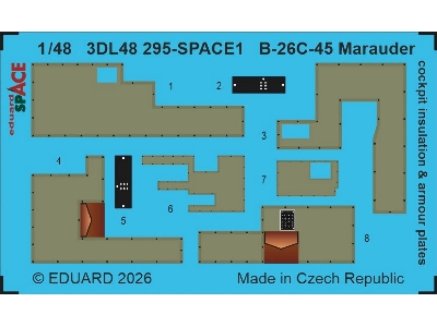 Martin B-26 C-45 Marauder - Cockpit Insulation & Armour Plates Space Set (For Icm Kits) - image 1