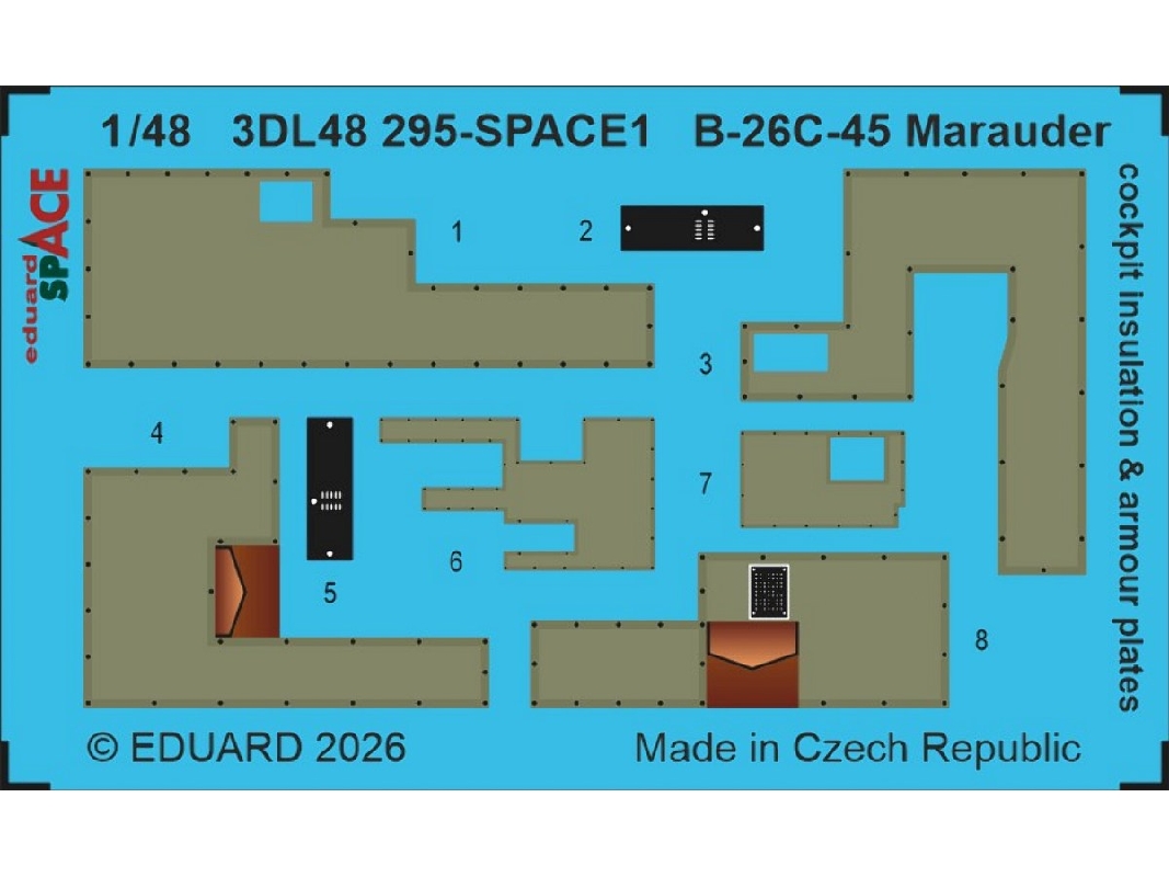Martin B-26 C-45 Marauder - Cockpit Insulation & Armour Plates Space Set (For Icm Kits) - image 1