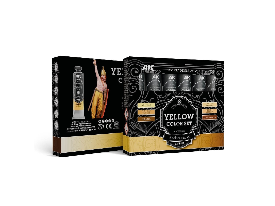 Akad106 Artist Dense Acrylic Colors - Yellow Color Set - image 1