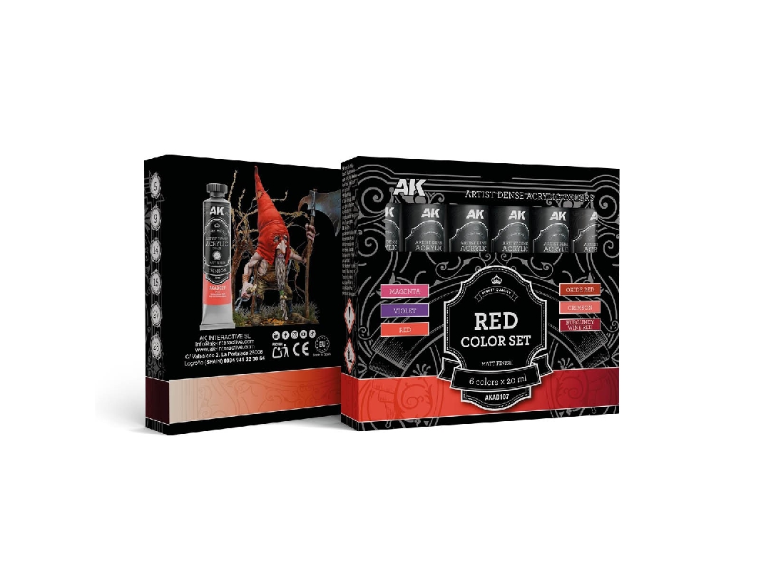 Akad107 Artist Dense Acrylic Colors - Red Color Set - image 1