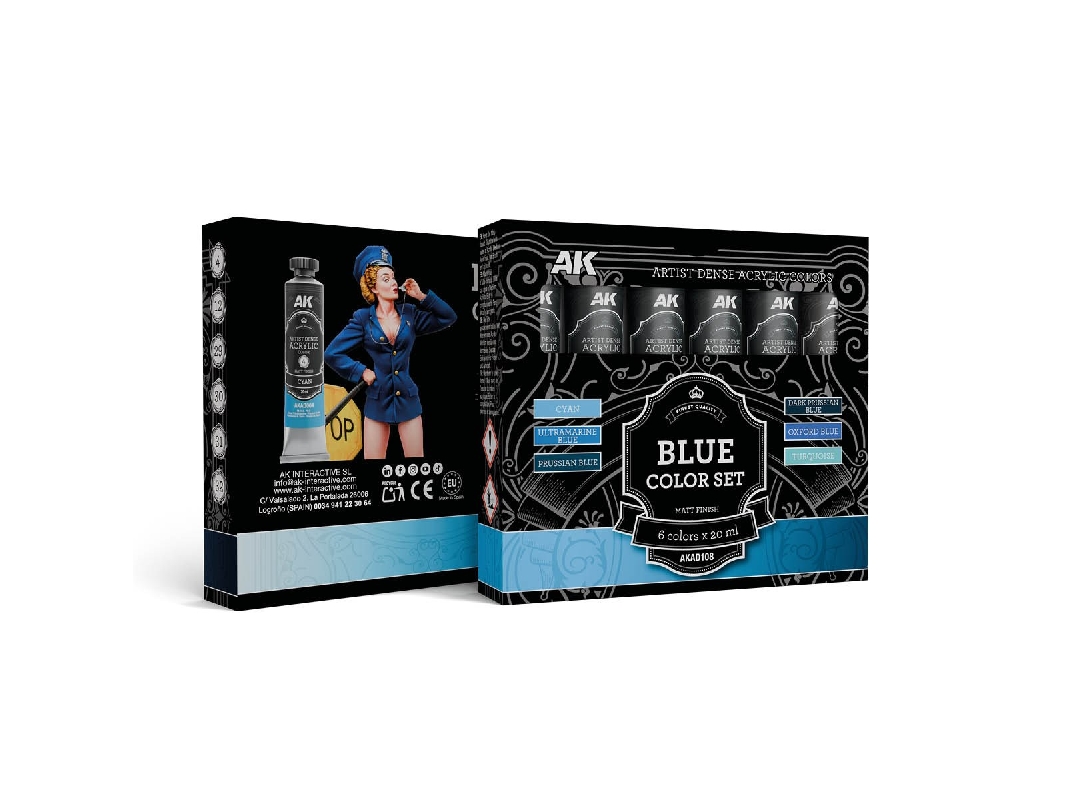 Akad108 Artist Dense Acrylic Colors - Blue Color Set - image 1