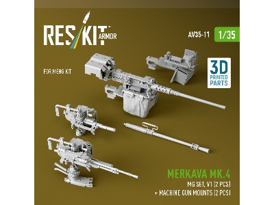 Merkava Mk.4 - Mg Set Volume 1 (2 Pcs) + Machine Gun Mounts (2 Pcs) (For Meng Kits / 3d-printed) - image 2