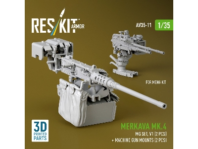 Merkava Mk.4 - Mg Set Volume 1 (2 Pcs) + Machine Gun Mounts (2 Pcs) (For Meng Kits / 3d-printed) - image 3