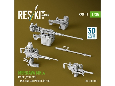 Merkava Mk.4 - Mg Set Volume 2 (2 Pcs) + Machine Gun Mounts (2 Pcs) (For Meng Kits / 3d-printed) - image 2