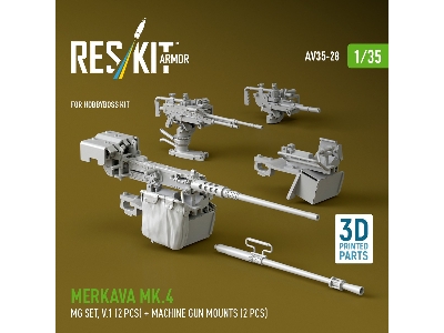 Merkava Mk.4 - Mg Set Volume 1 (2 Pcs) + Machine Gun Mounts (2 Pcs) (For Hobby Boss Kits / 3d-printed) - image 2