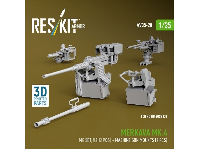 Merkava Mk.4 - Mg Set Volume 1 (2 Pcs) + Machine Gun Mounts (2 Pcs) (For Hobby Boss Kits / 3d-printed) - image 3