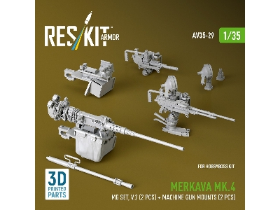 Merkava Mk.4 - Mg Set Volume 2 (2 Pcs) + Machine Gun Mounts (2 Pcs) (For Hobby Boss Kits / 3d-printed) - image 2