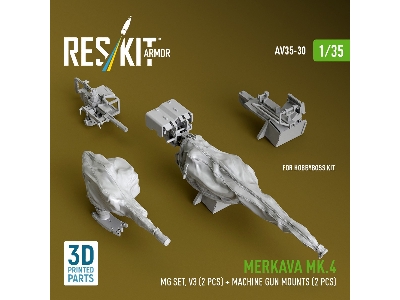 Merkava Mk.4 - Mg Set Volume 3 (2 Pcs) + Machine Gun Mounts (2 Pcs) (For Hobby Boss Kits / 3d-printed) - image 2