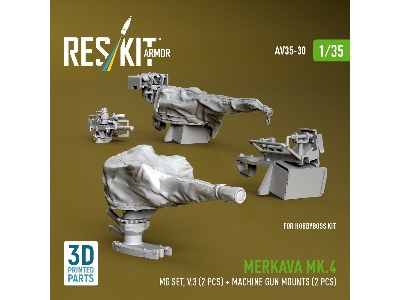 Merkava Mk.4 - Mg Set Volume 3 (2 Pcs) + Machine Gun Mounts (2 Pcs) (For Hobby Boss Kits / 3d-printed) - image 3