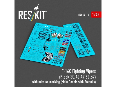 F-16 C Fighting Vipers (Block 30 / 40 / 42 / 50 And 52) With Mission Marking (Main Decals With Stencils) - image 2