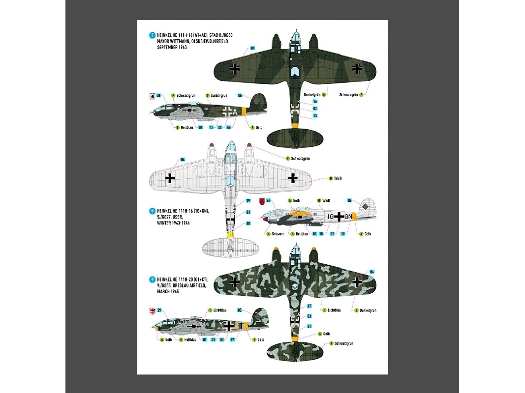 Heinkel He-111 H-16 / H-20 And H-22 - Late Series Decals - image 1