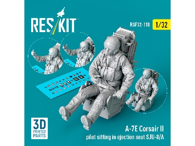 A-7 E Corsair Ii - Pilot Sitting In Ejection Seat Sju-8/A (1 Figure / 3d-printed) - image 2