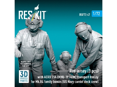 Red Jerseys (3 Figures) With Aero 21a (Mhu-191a/M) Transport Trolley For Mk.84 Family Bombs (3d-printed) - image 3