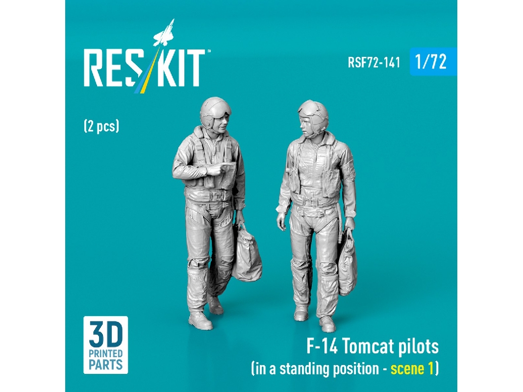 Grumman F-14 Tomcat Pilots - In A Standing Position Scene 1 (2 Figures / 3d-printed) - image 1