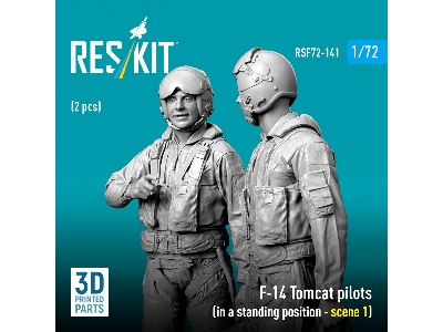 Grumman F-14 Tomcat Pilots - In A Standing Position Scene 1 (2 Figures / 3d-printed) - image 2