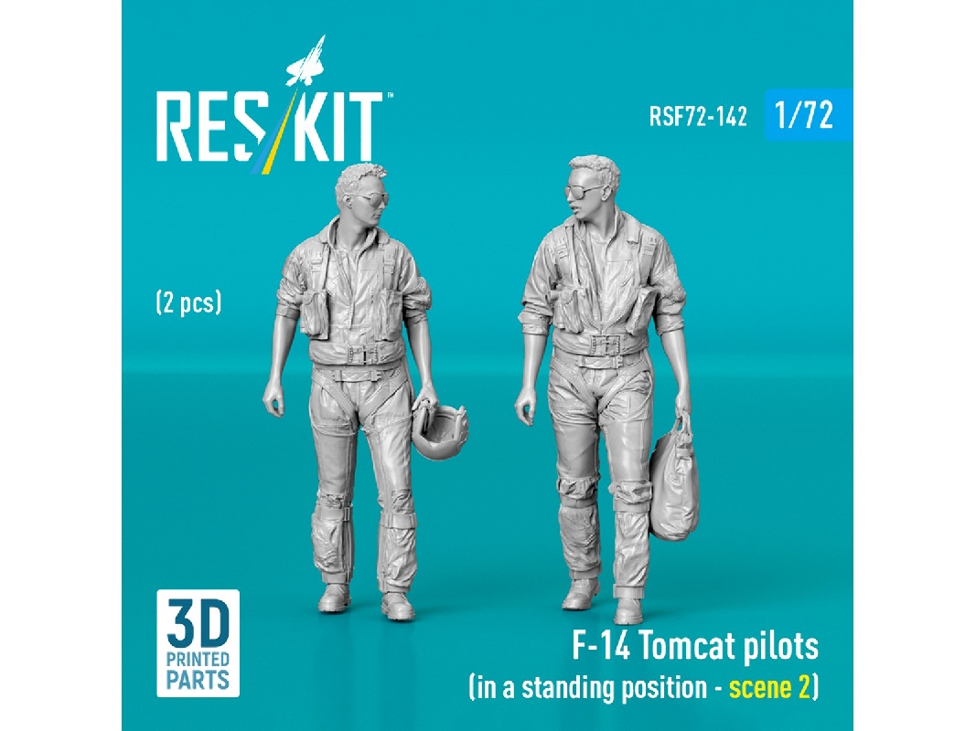 Grumman F-14 Tomcat Pilots - In A Standing Position Scene 2 (2 Figures / 3d-printed) - image 1