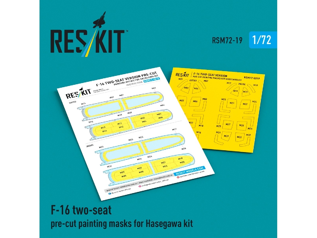 F-16 Two-seat - Pre-cut Painting Masks (For Hasegawa Kits) - image 1