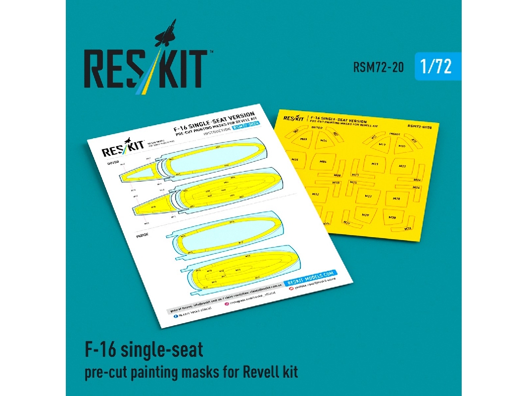 F-16 Single-seat - Pre-cut Painting Masks (For Revell Kits) - image 1